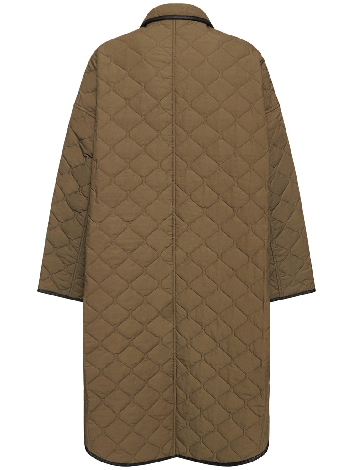 Shop Totême Quilted Organic Cotton Cocoon Coat In Beige