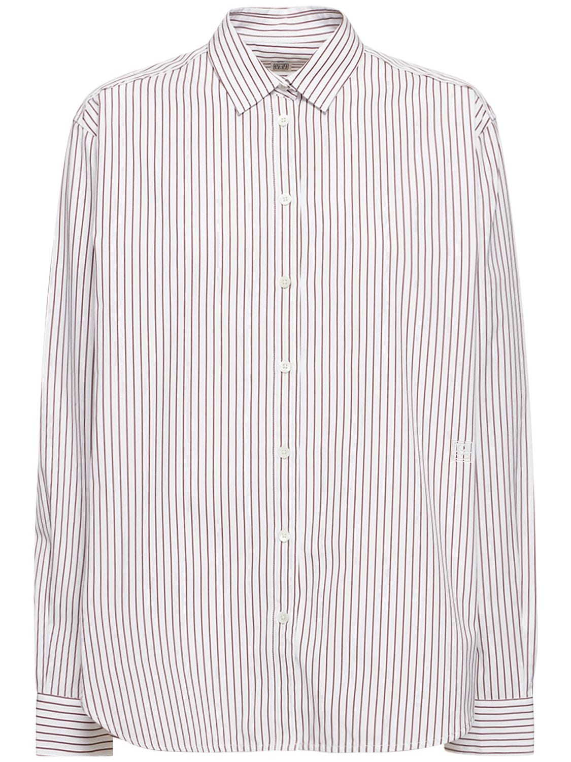 Image of Signature Striped Cotton Shirt
