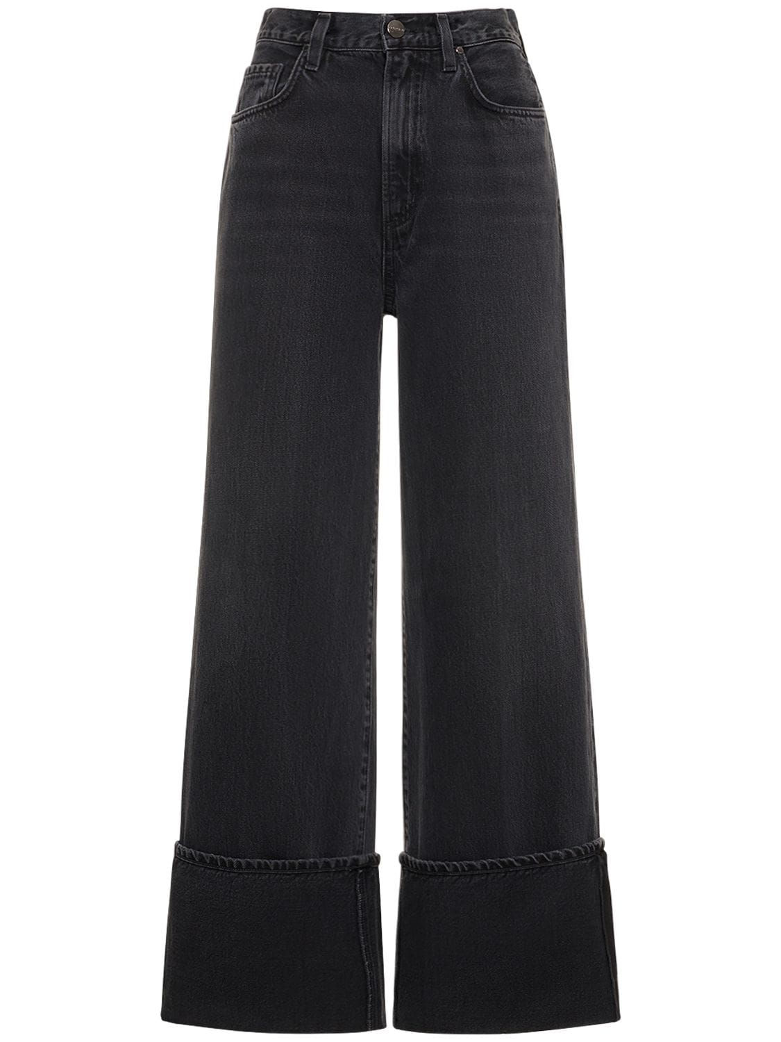 Goldsign The Astley High Rise Wide Denim Jeans In Schwarz