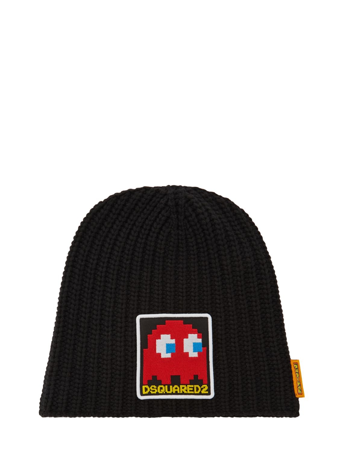 DSQUARED2 PACMAN RIBBED KNIT BEANIE