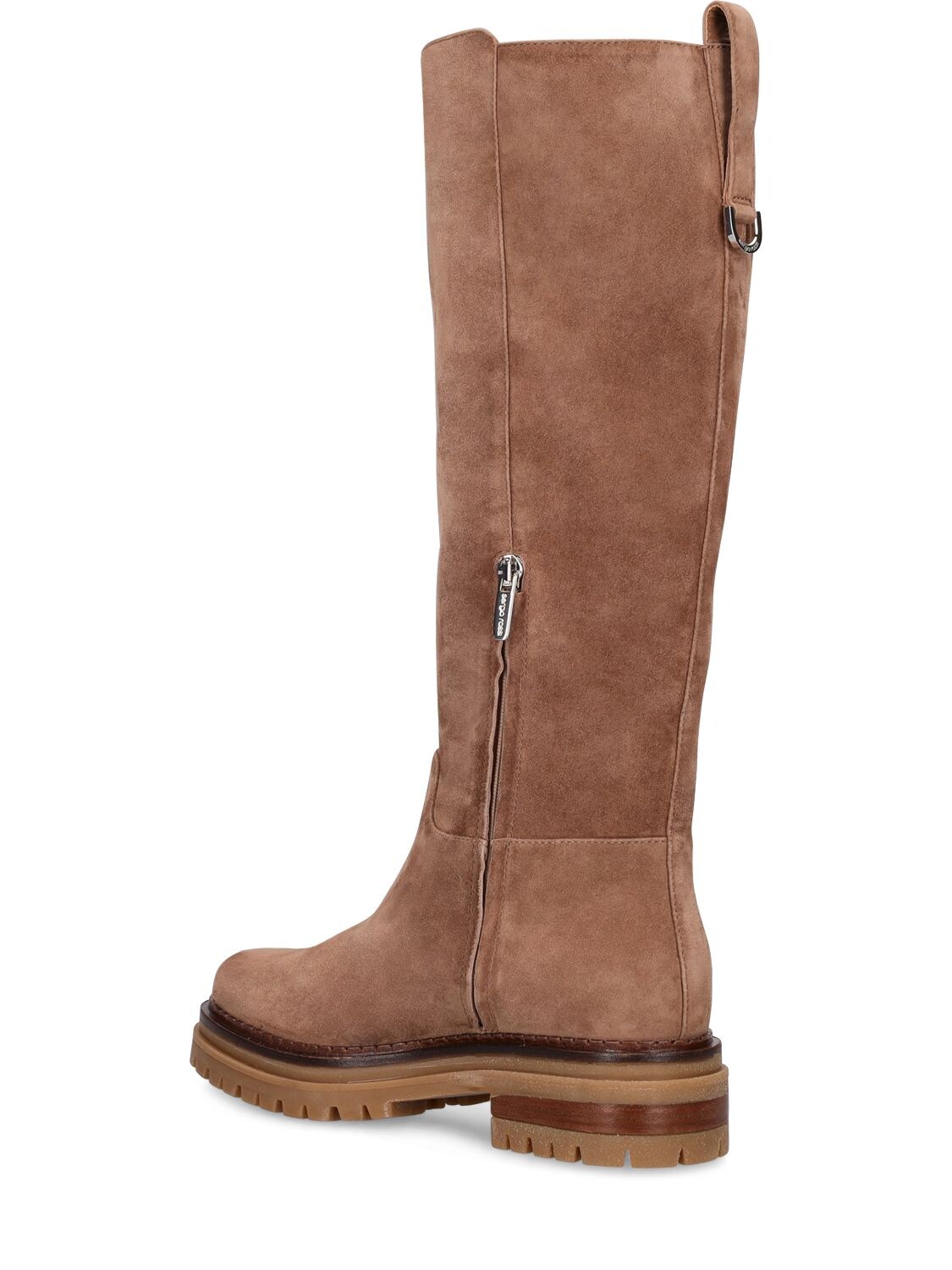 Shop Sergio Rossi 15mm Joan Tall Suede Boots In Tan