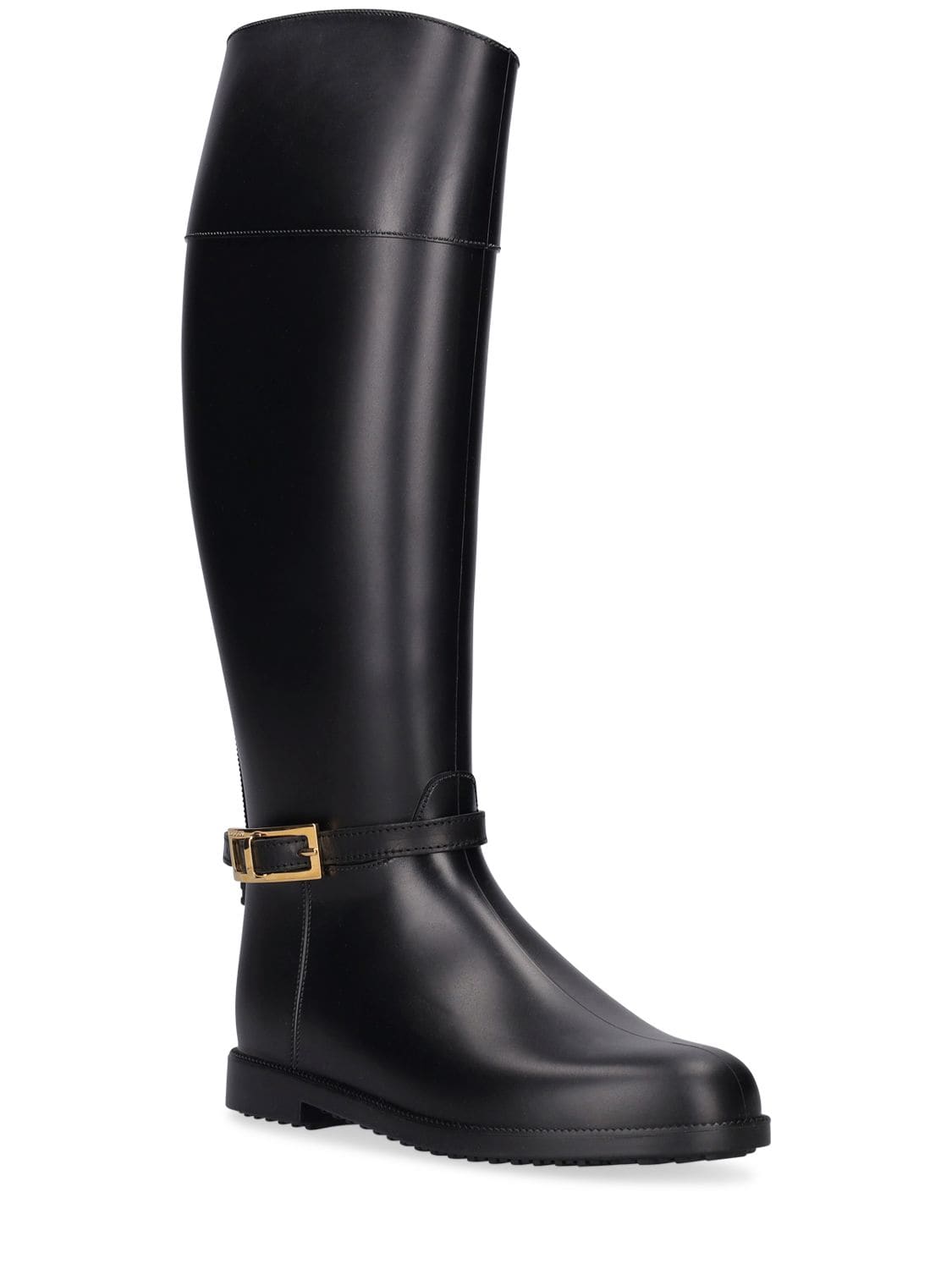 Shop Sergio Rossi 20mm Nora Rainy Tall Rubber Boots In Black