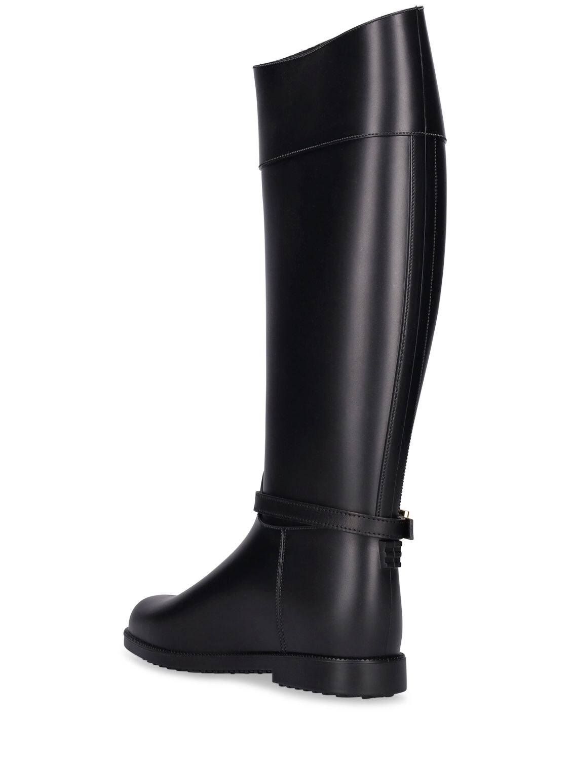 Shop Sergio Rossi 20mm Nora Rainy Tall Rubber Boots In Black