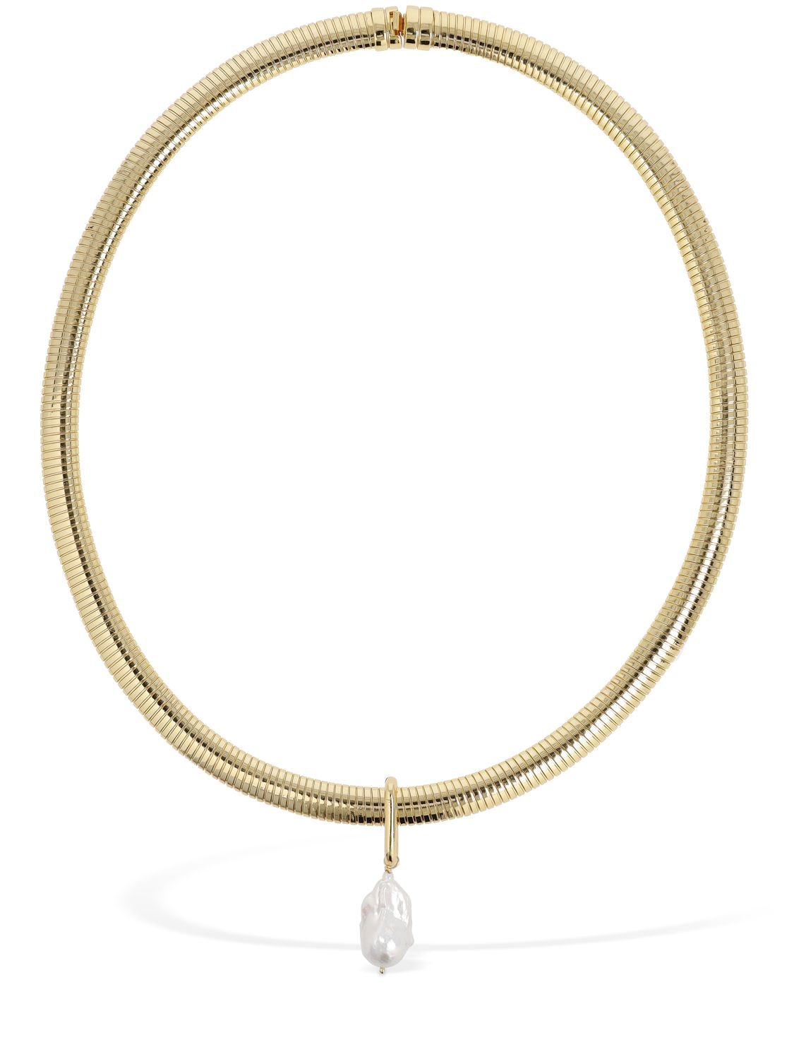 Shop Timeless Pearly Pearl Charm Double Wrap Necklace In 金色,珍珠色