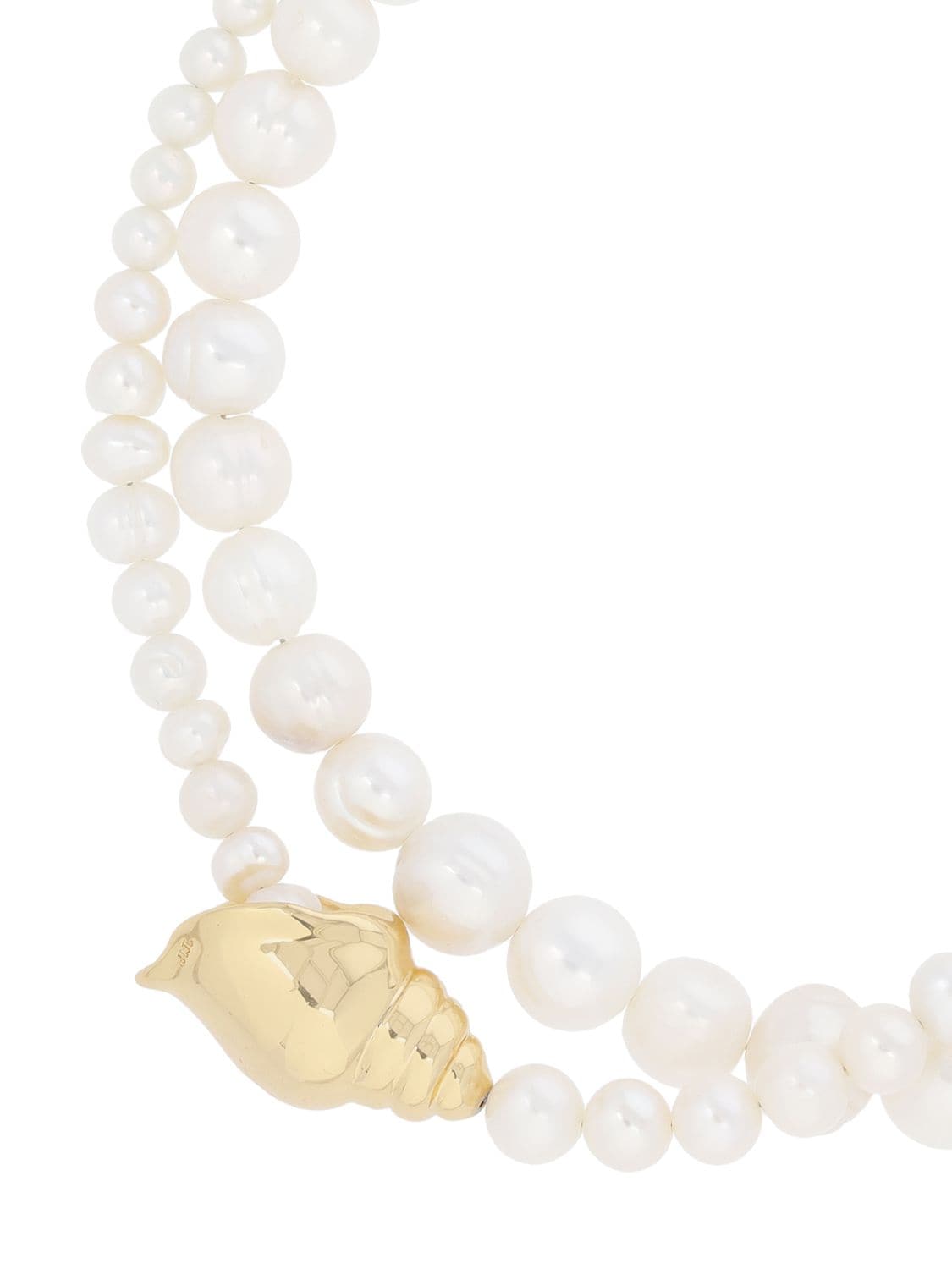 Shop Timeless Pearly Shell Charm Double Wrap Pearl Necklace In 珍珠色,金色