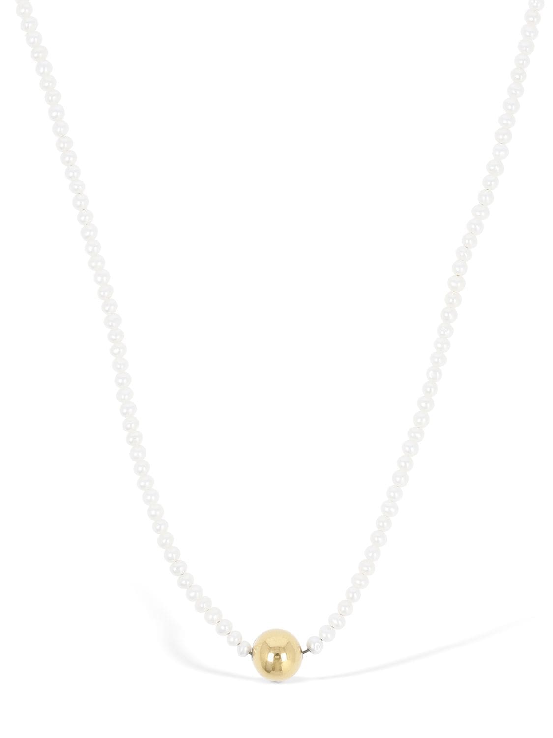 Shop Timeless Pearly Bead Charm Pearl Collar Necklace In 珍珠色,金色