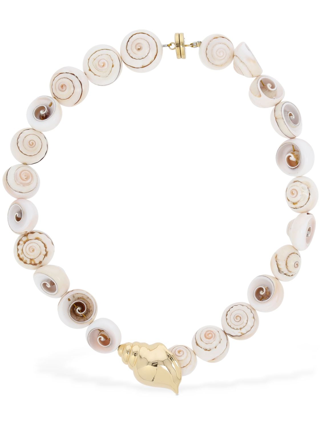 Timeless Pearly Shell Charm Collar Necklace In 多色,金色