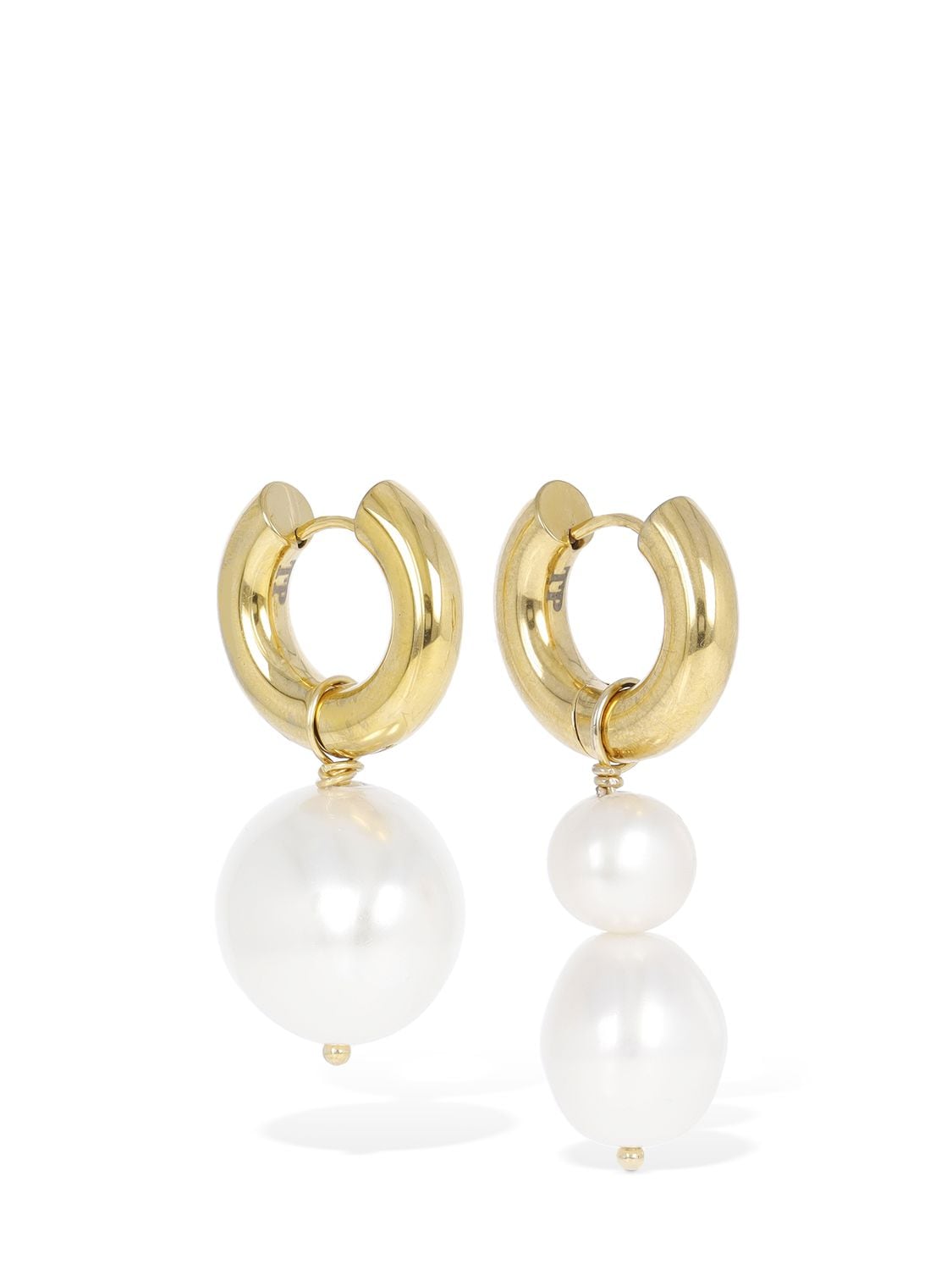 Timeless Pearly Mismatched Pearl Earrings In 珍珠色,金色