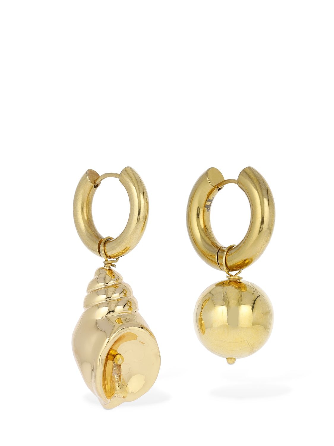 Shop Timeless Pearly Bead & Shell Mismatched Earrings In 金色