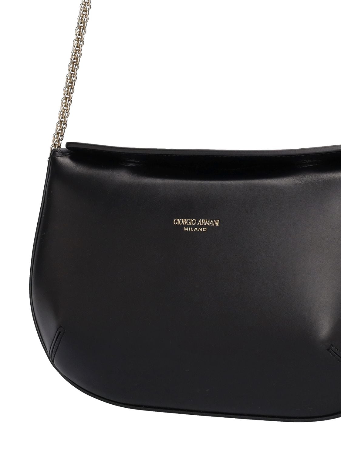 Shop Giorgio Armani Smooth Leather Shoulder Bag In Black
