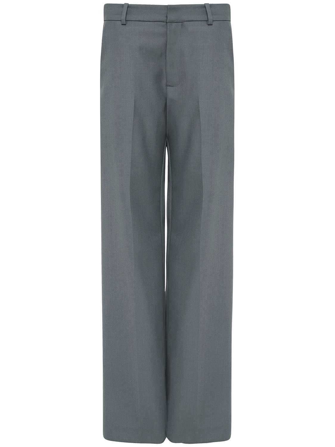 St.agni Carter Wool Blend Straight Trousers In Grey