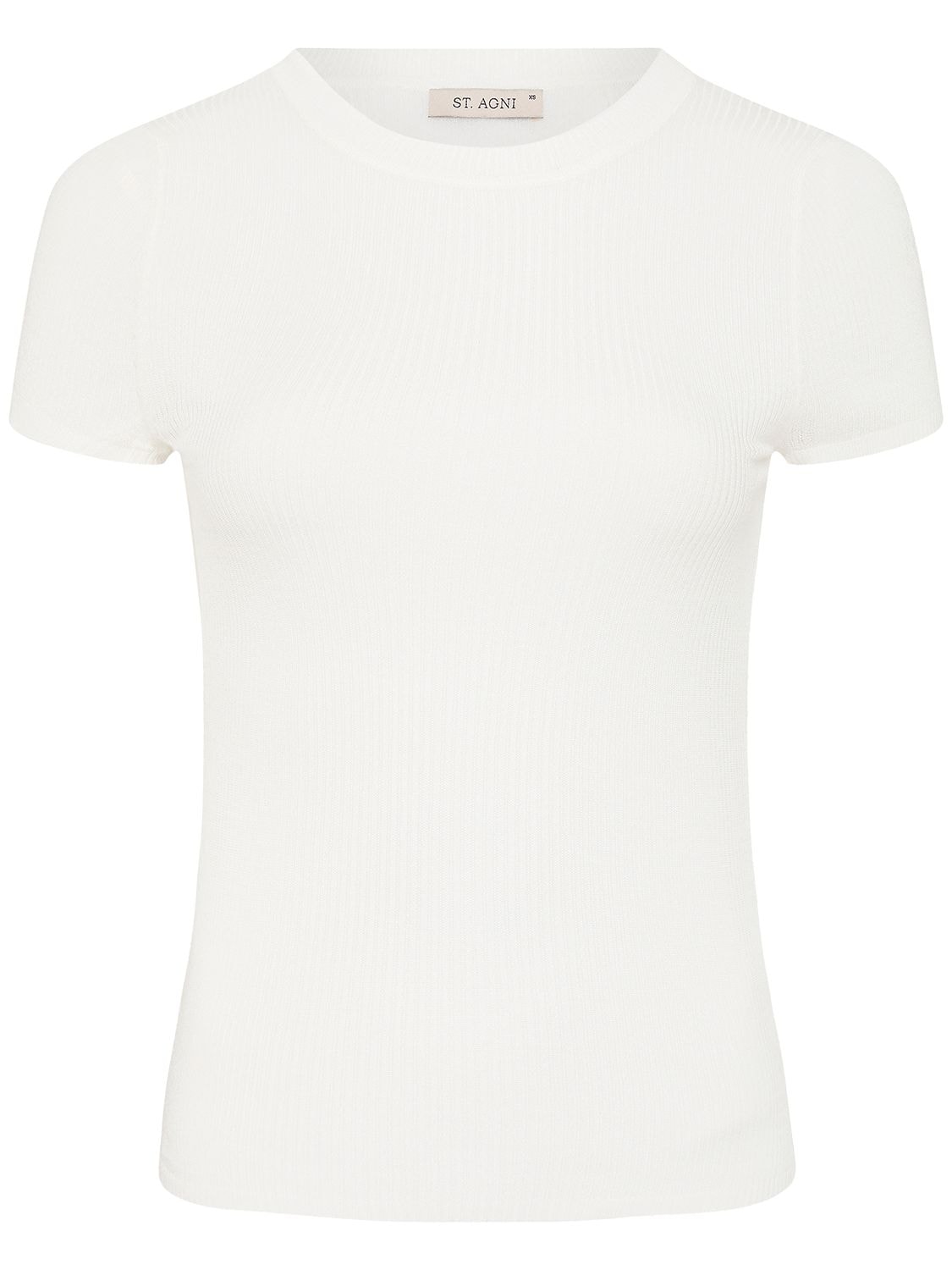 St.agni Second Skin Tencel Knit T-shirt In White