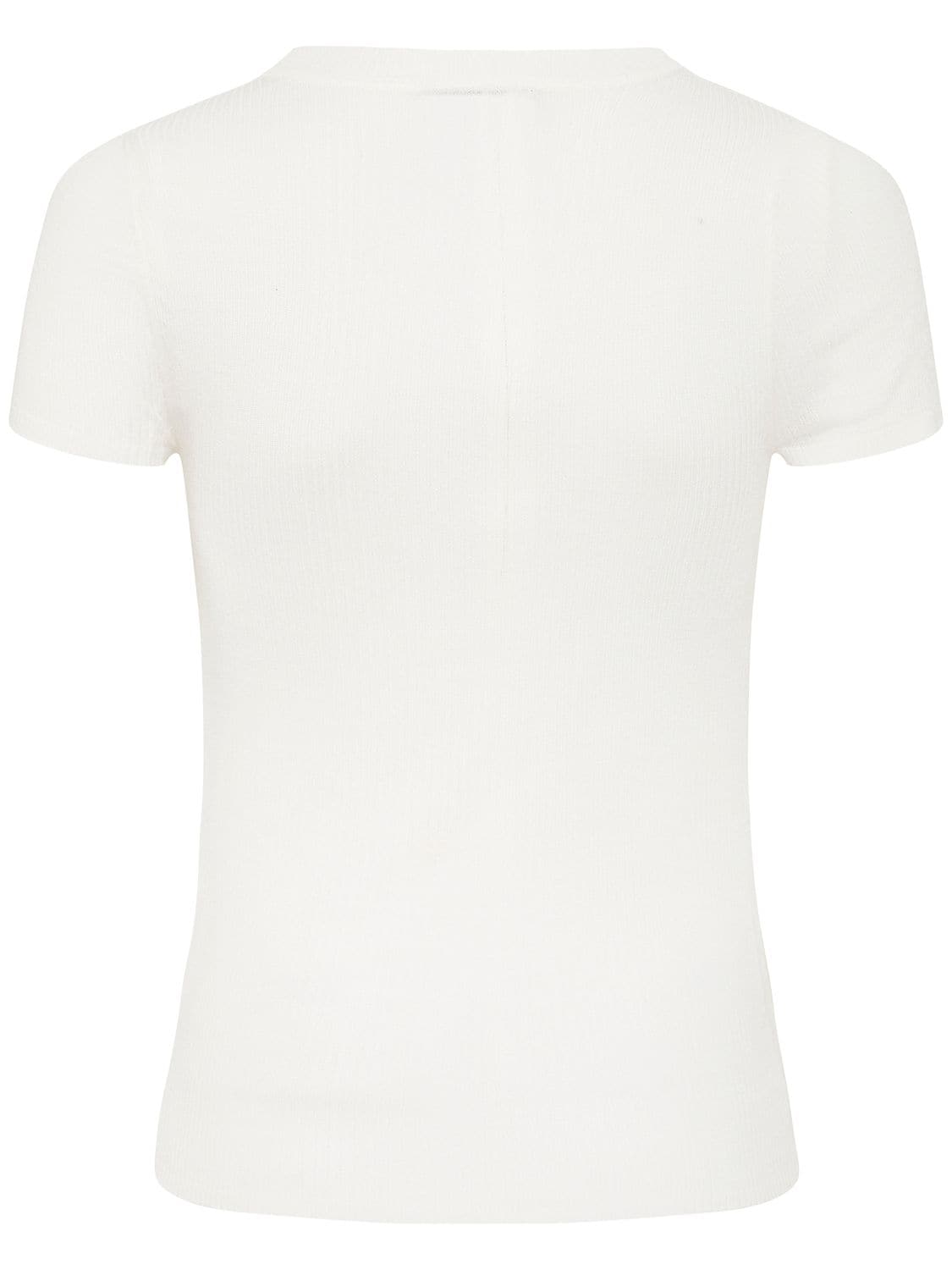 Shop St.agni Second Skin Tencel Knit T-shirt In White