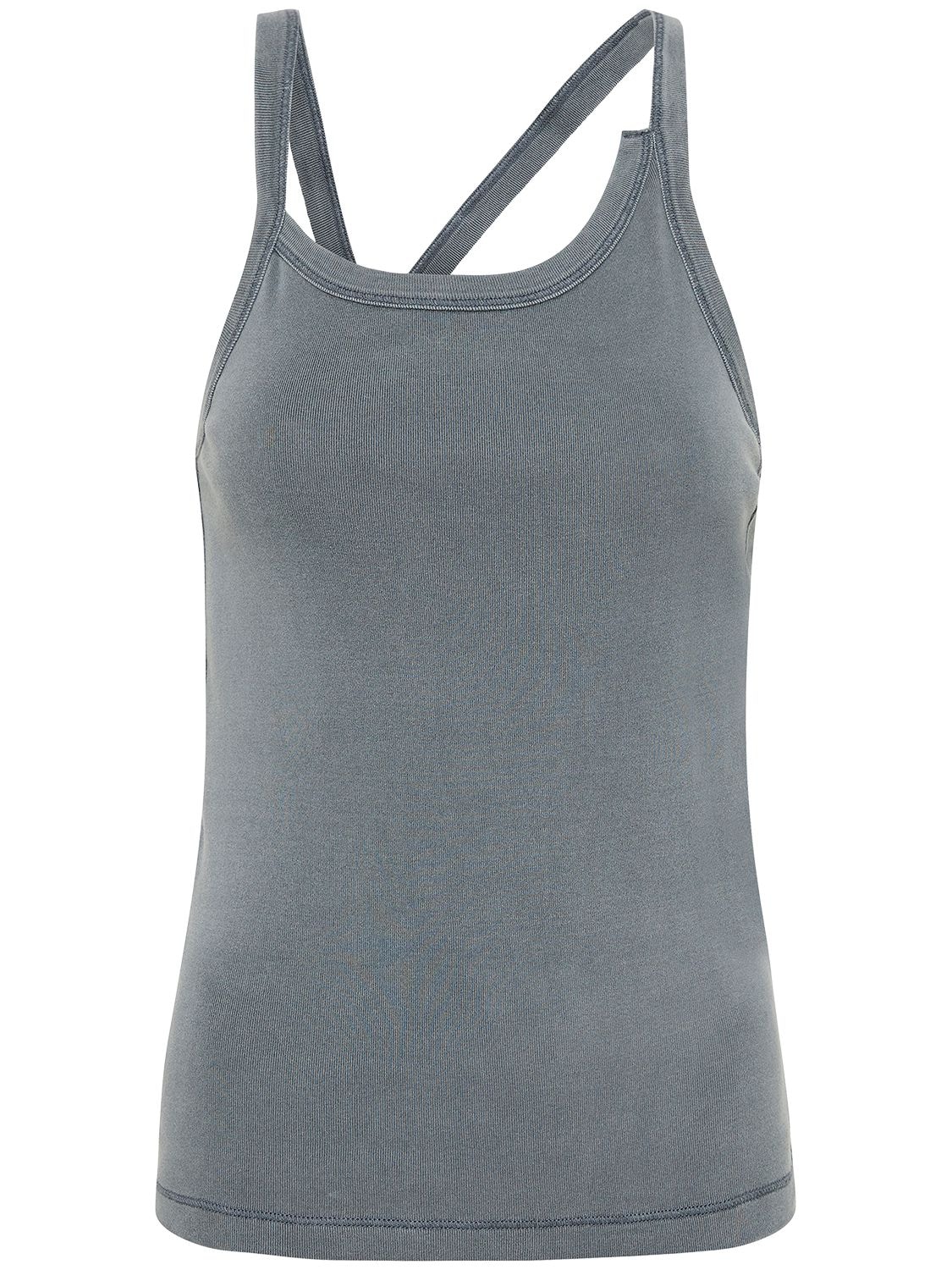 St.agni Abstract Organic Cotton Tank Top In Grey