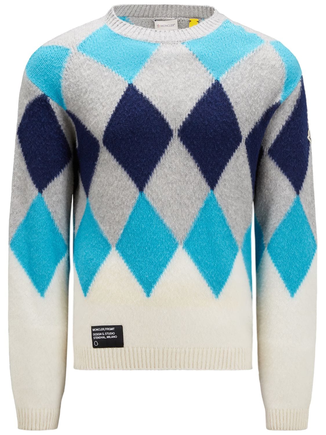Moncler Genius Argyle Wool & Cashmere Jumper, Gender Neutral, Multicolour, Size: Xl In Blue,multi