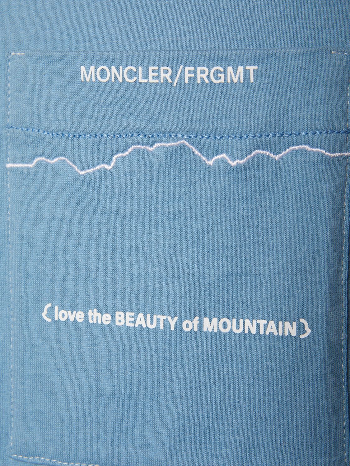 Shop Moncler Genius Moncler X Frgmt Mountain Jersey T-shirt In Light Blue