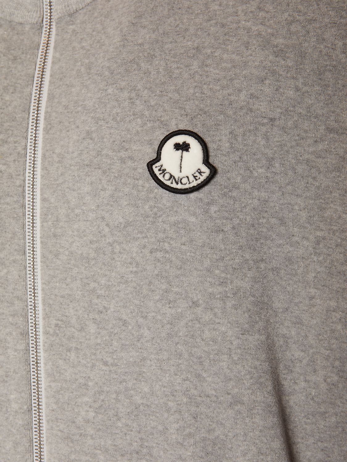 Shop Moncler Genius Moncler X Palm Angels Zip-up Sweatshirt In Grey