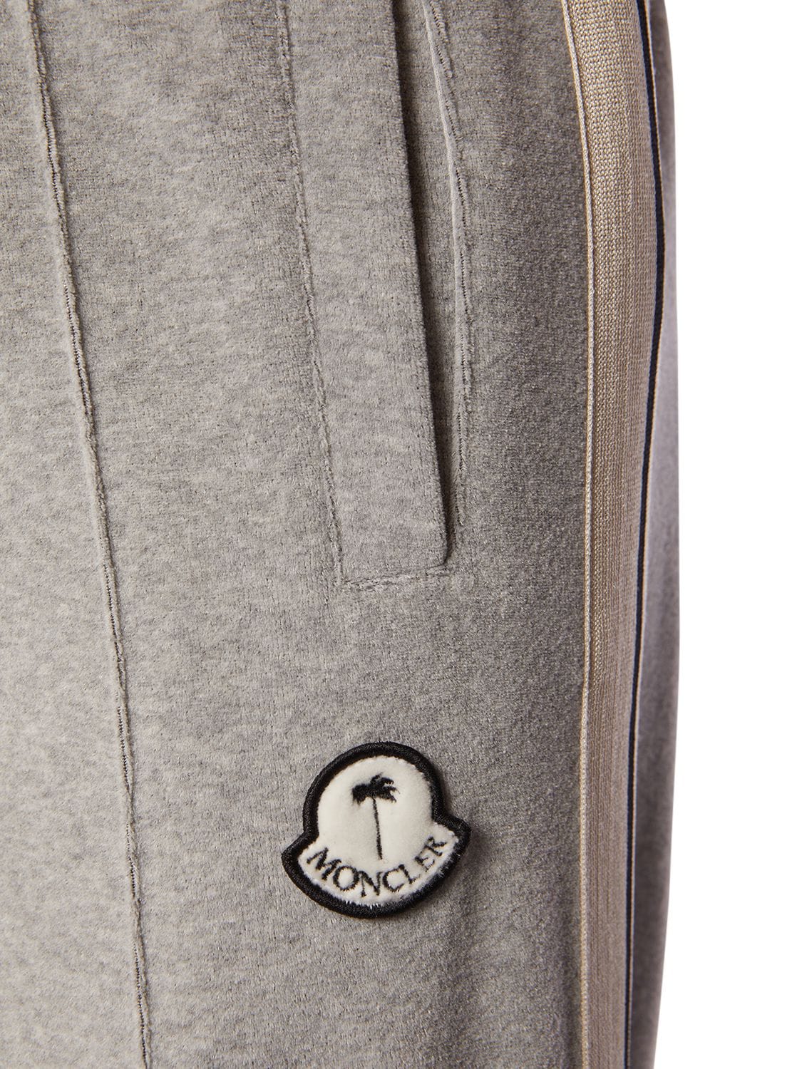 Shop Moncler Genius Moncler X Palm Angels Jersey Sweatpants In Grey