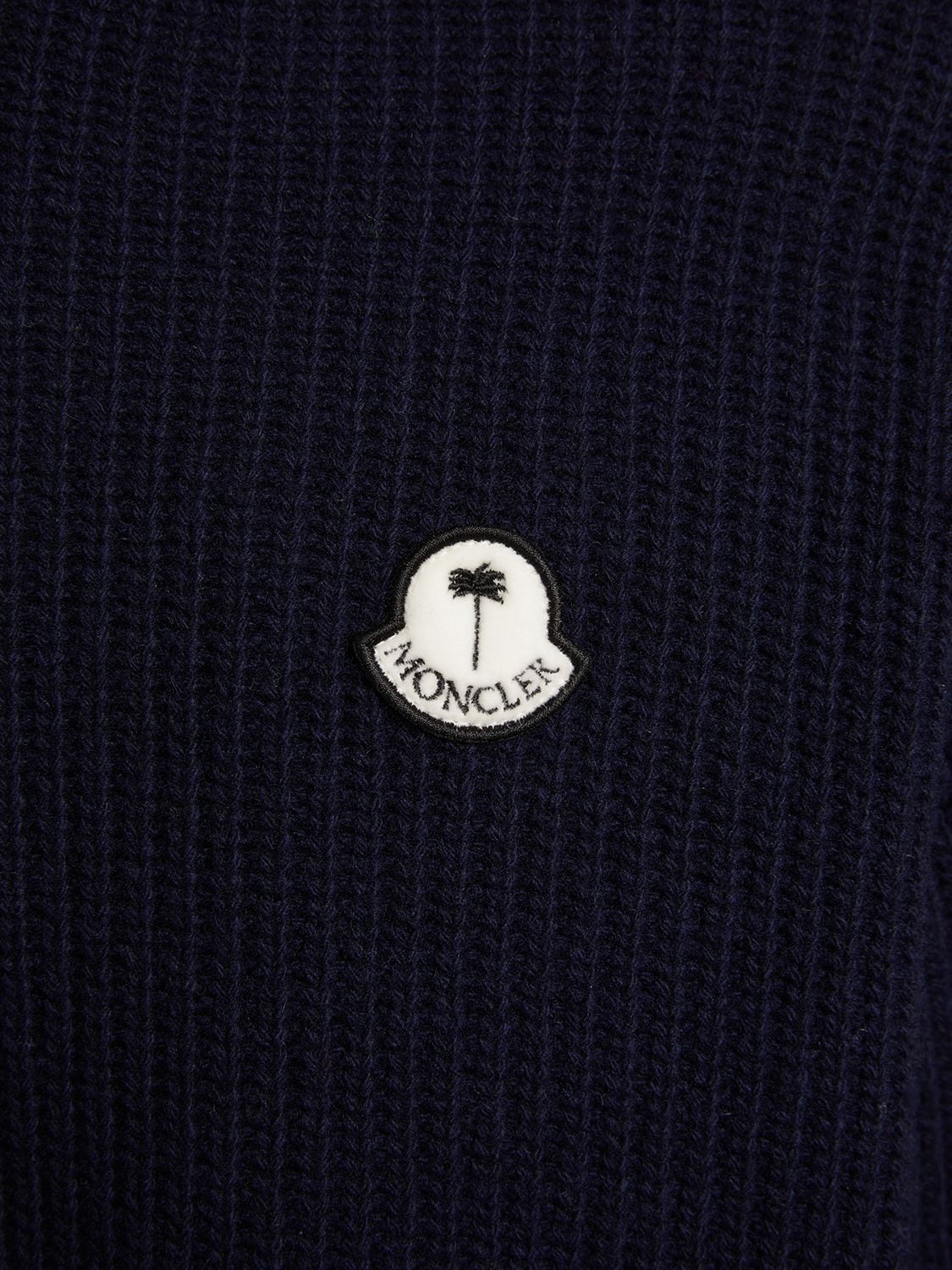 Shop Moncler Genius Moncler X Palm Angels Wool Sweater In Navy