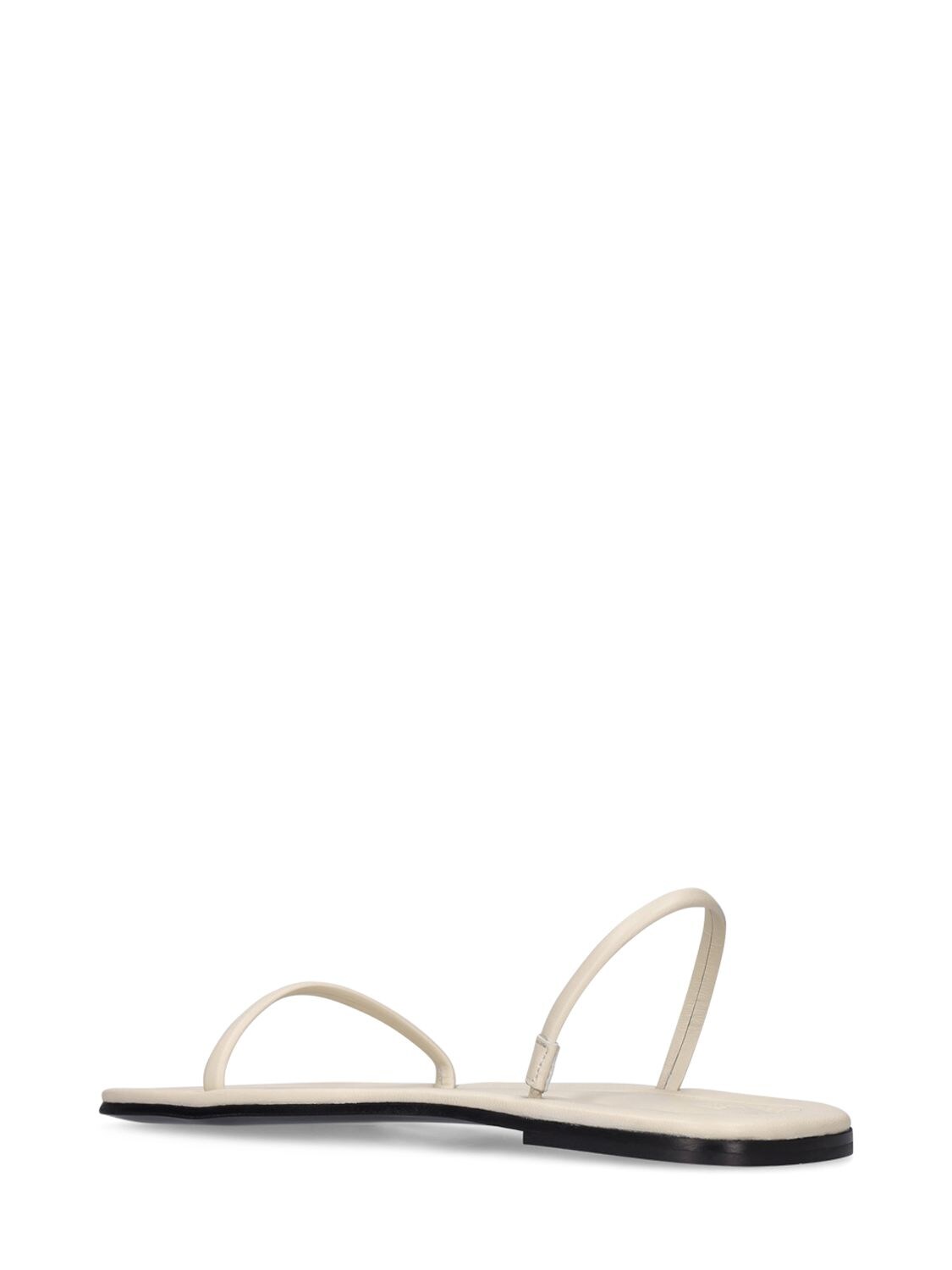 Shop Totême 10mm City Leather Flat Sandals In Off White