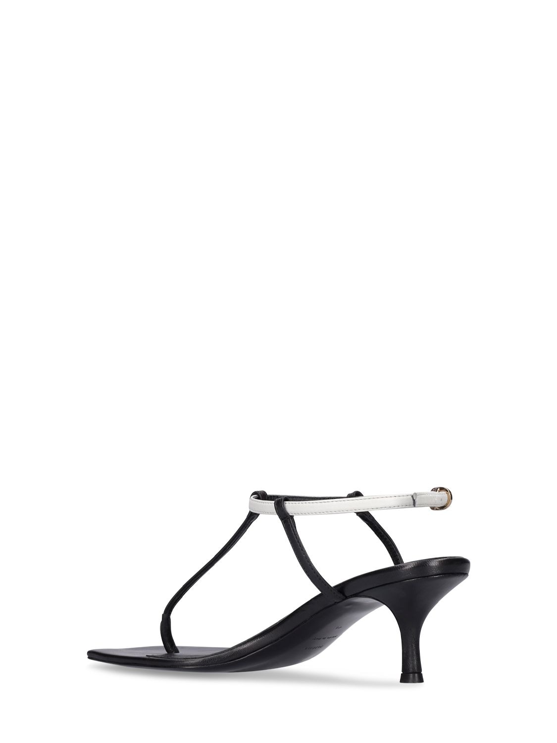 Shop Totême 55mm The Bicolor Leather Sandals In Black,white
