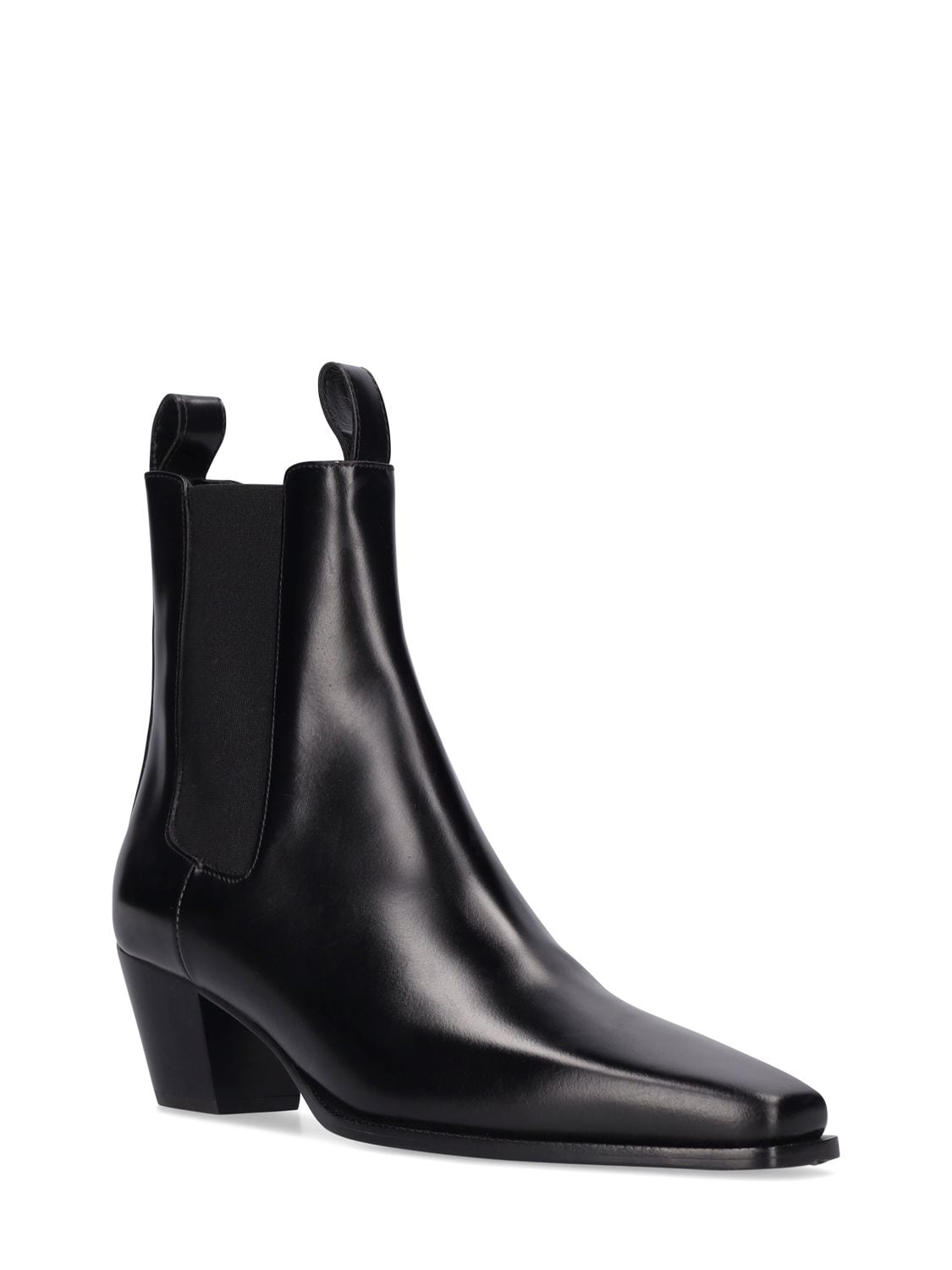Shop Totême 50mm The City Leather Ankle Boots In Black