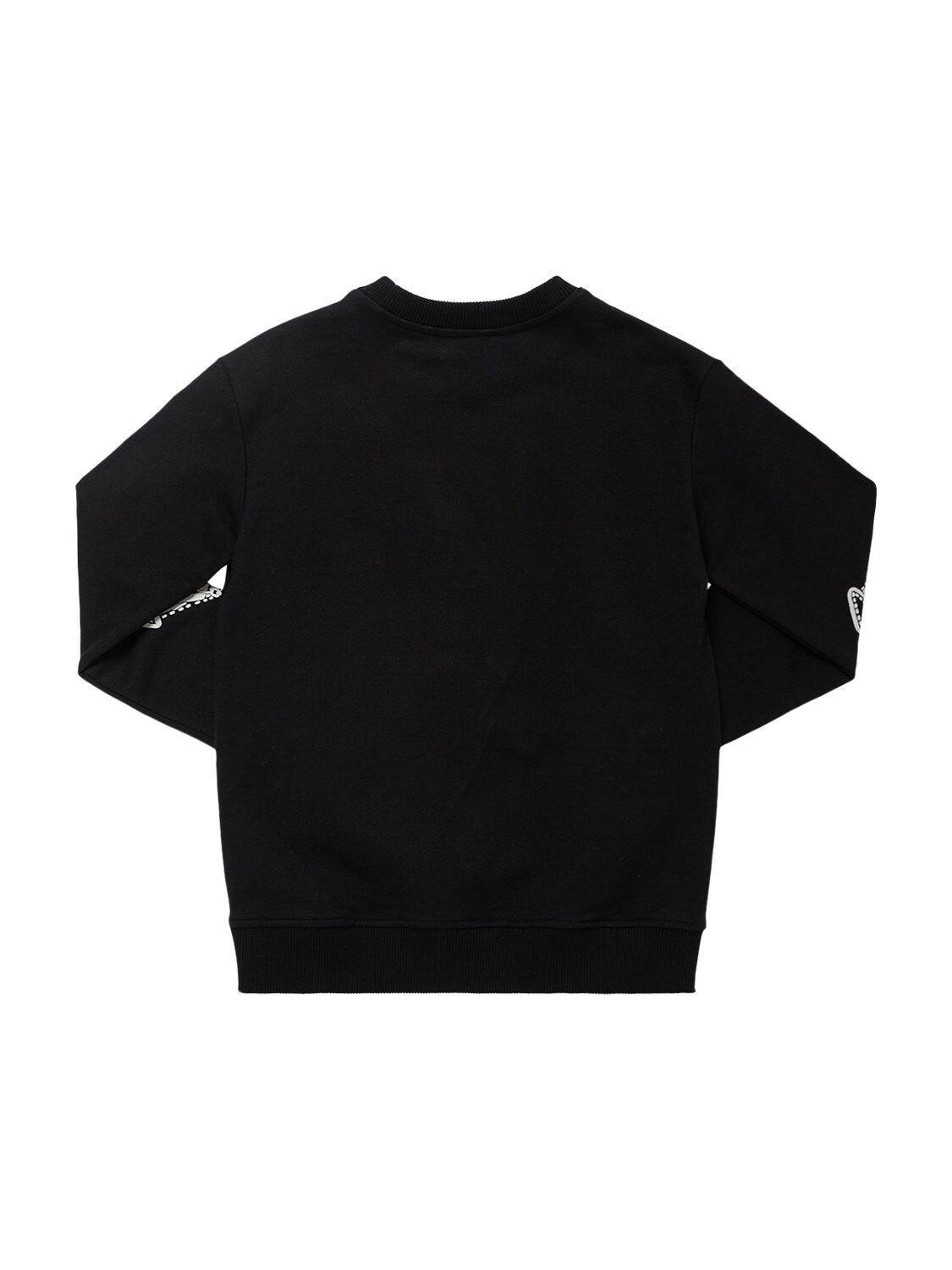 Shop Moschino Printed Cotton Sweatshirt In Black