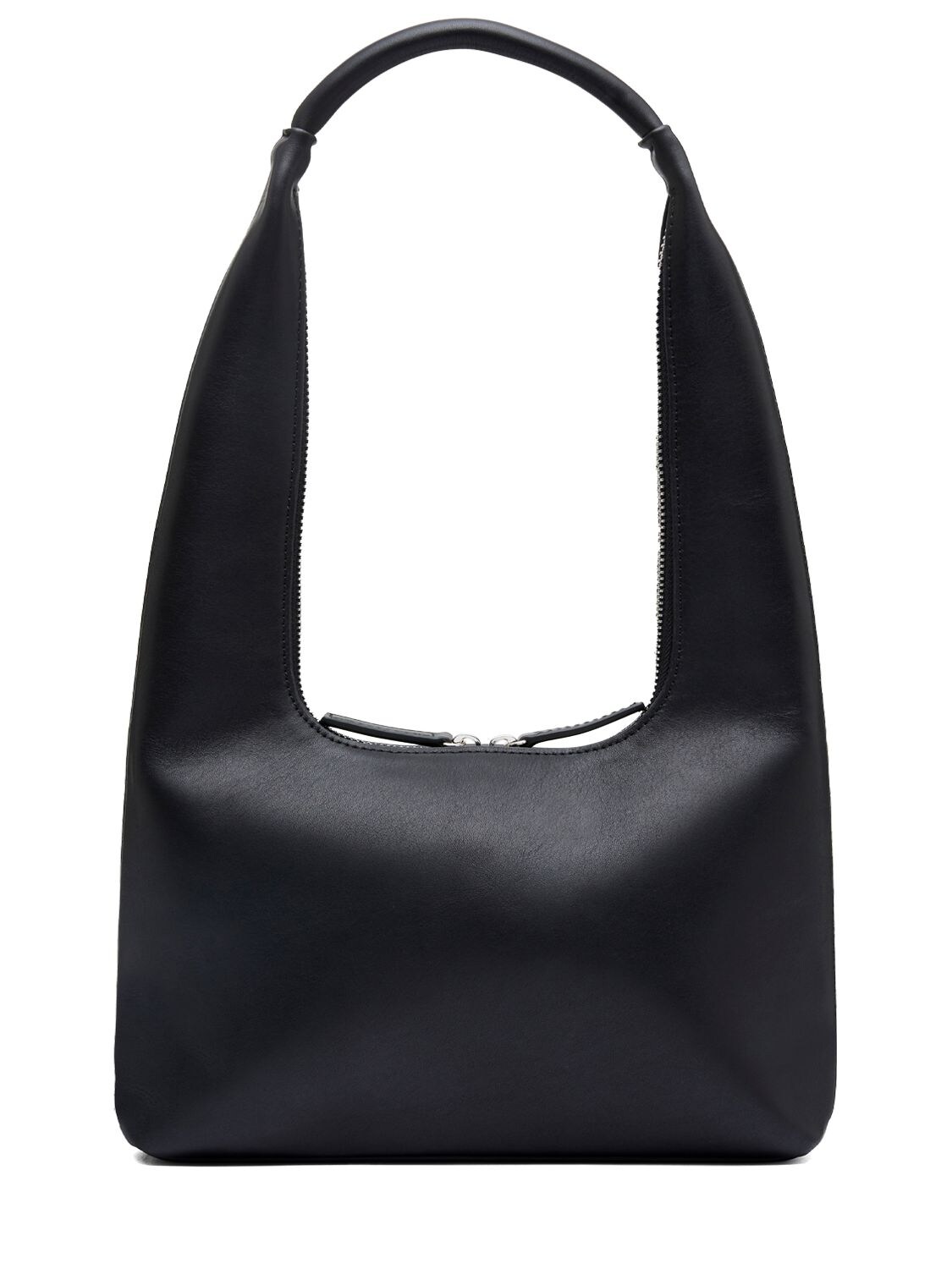 St.agni Mini Zip Detail Leather Shoulder Bag In Black
