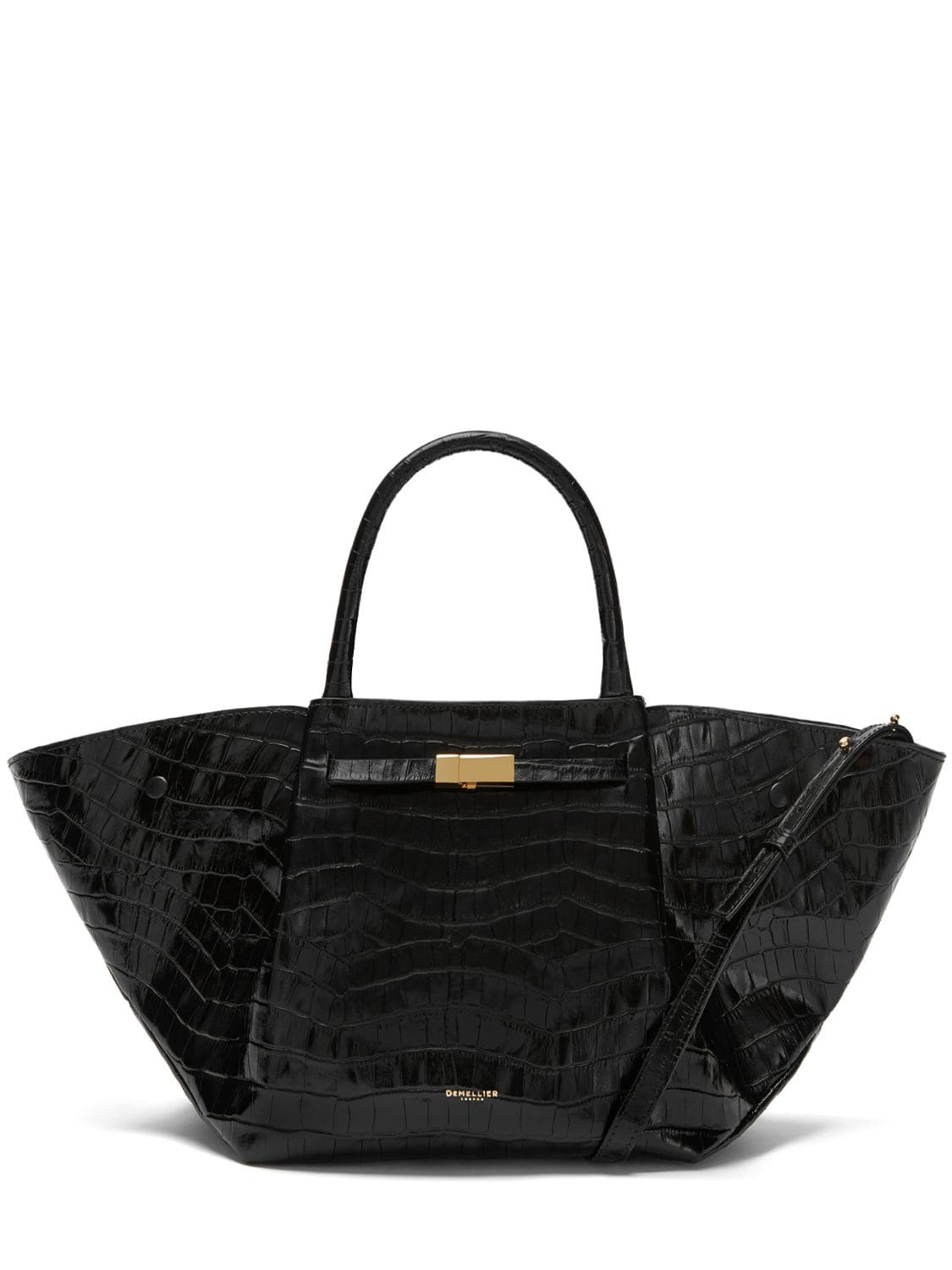Image of Midi New York Croc Effect Leather Bag