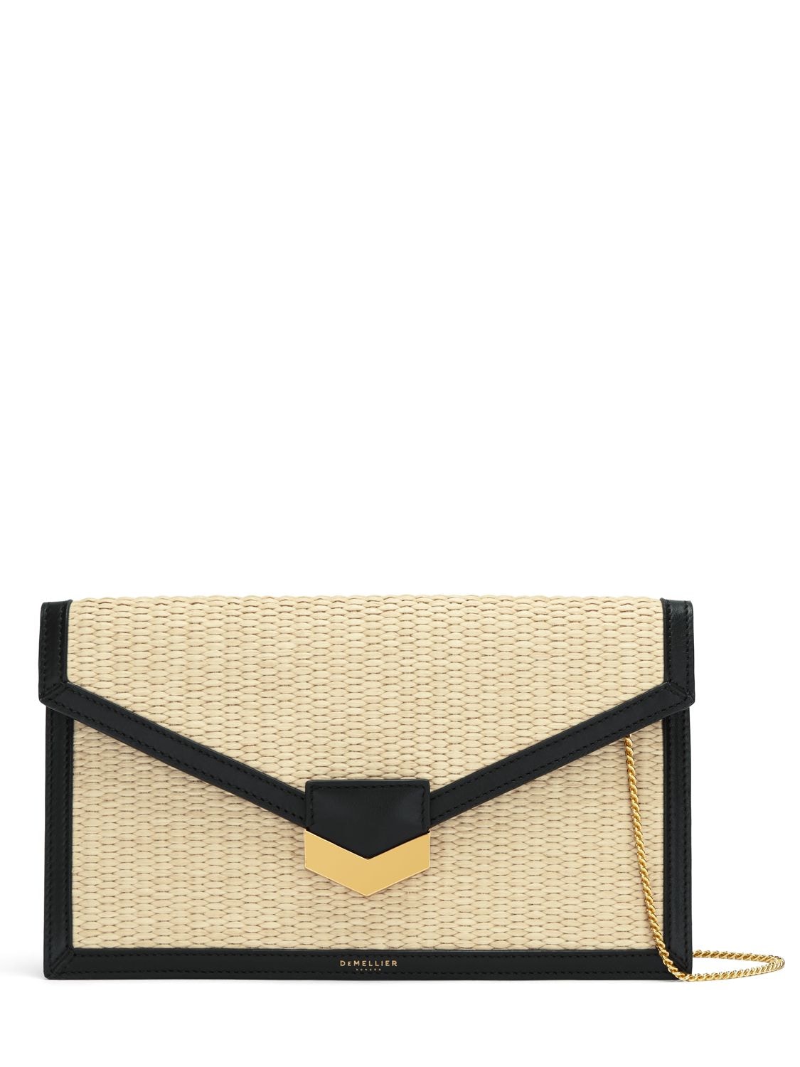 Image of London Raffia & Smooth Leather Clutch