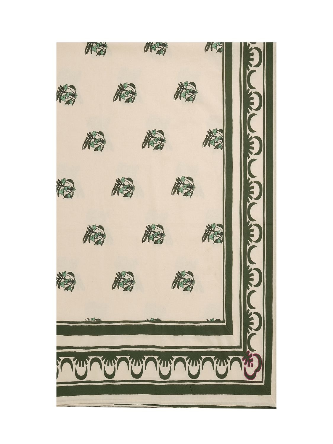 Johanna Ortiz Cotton Table Cloth In Green