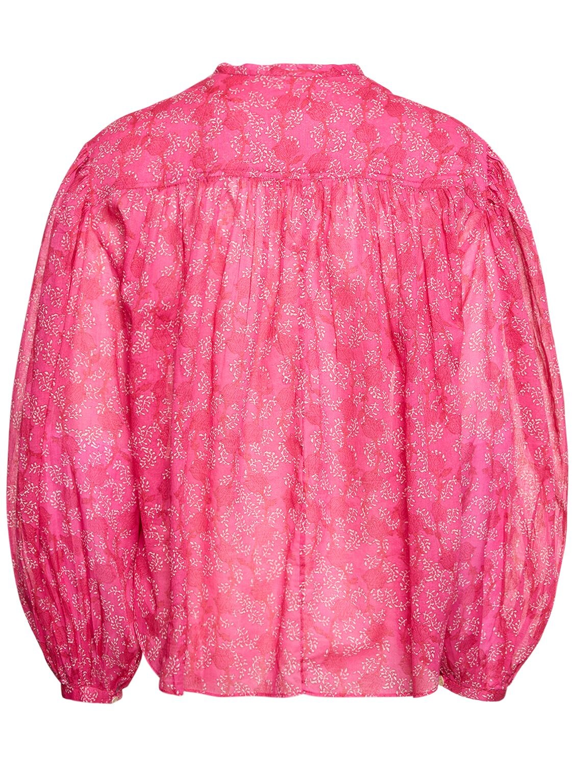 Shop Marant Etoile Salika Floral Cotton Buttoned Shirt In Fuchsia,multi