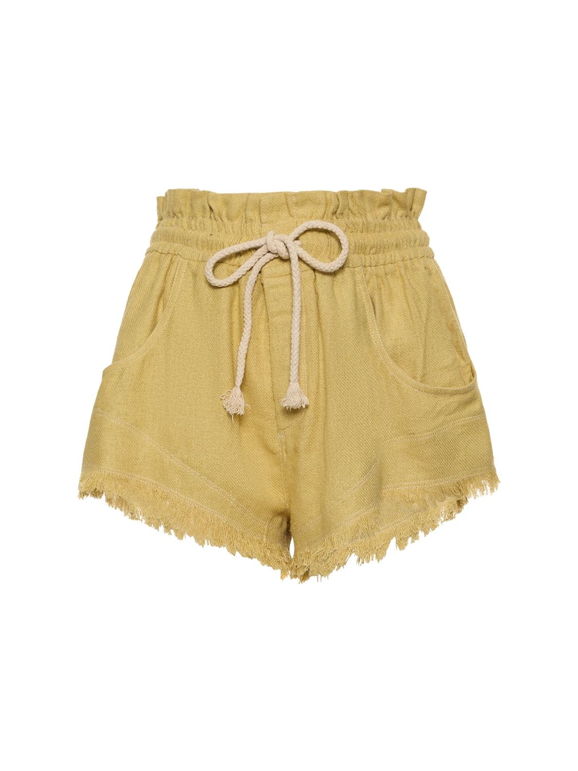 Marant Etoile Talapiz Silk Mini Shorts In Yellow