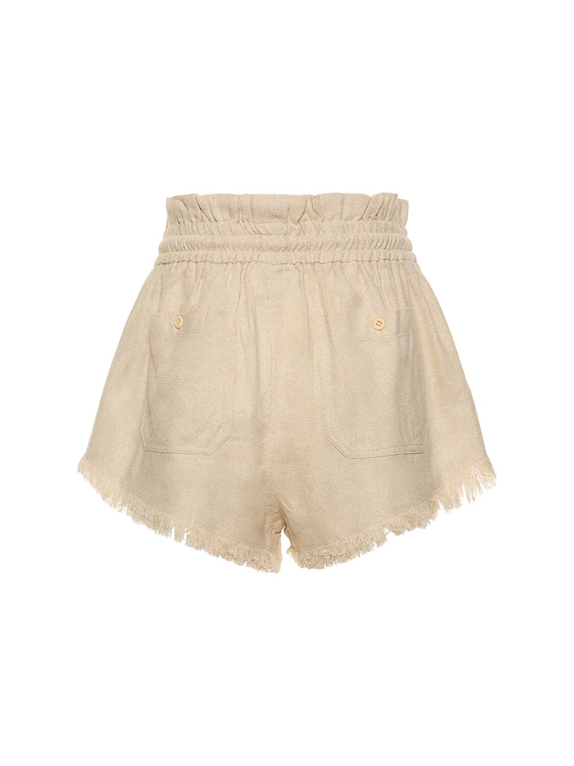 Shop Marant Etoile Talapiz Fringed Silk Shorts In Beige