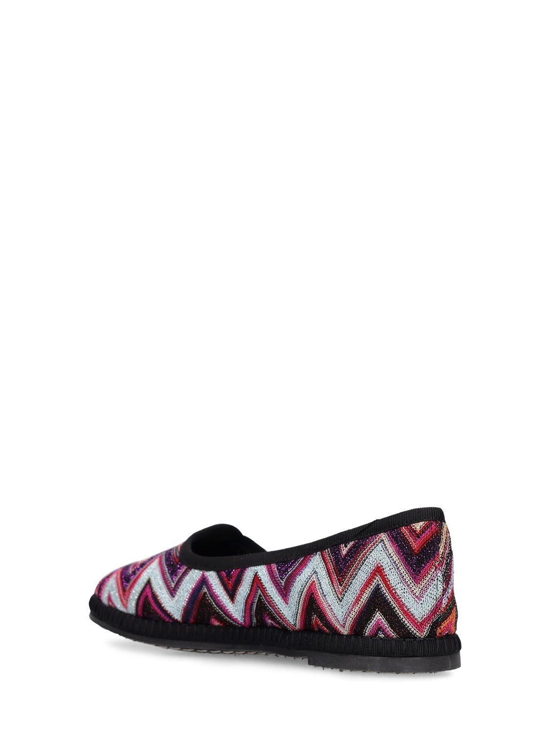 Shop Missoni 10mm Raschel Lurex Flat Shoes In Pink Multicolor