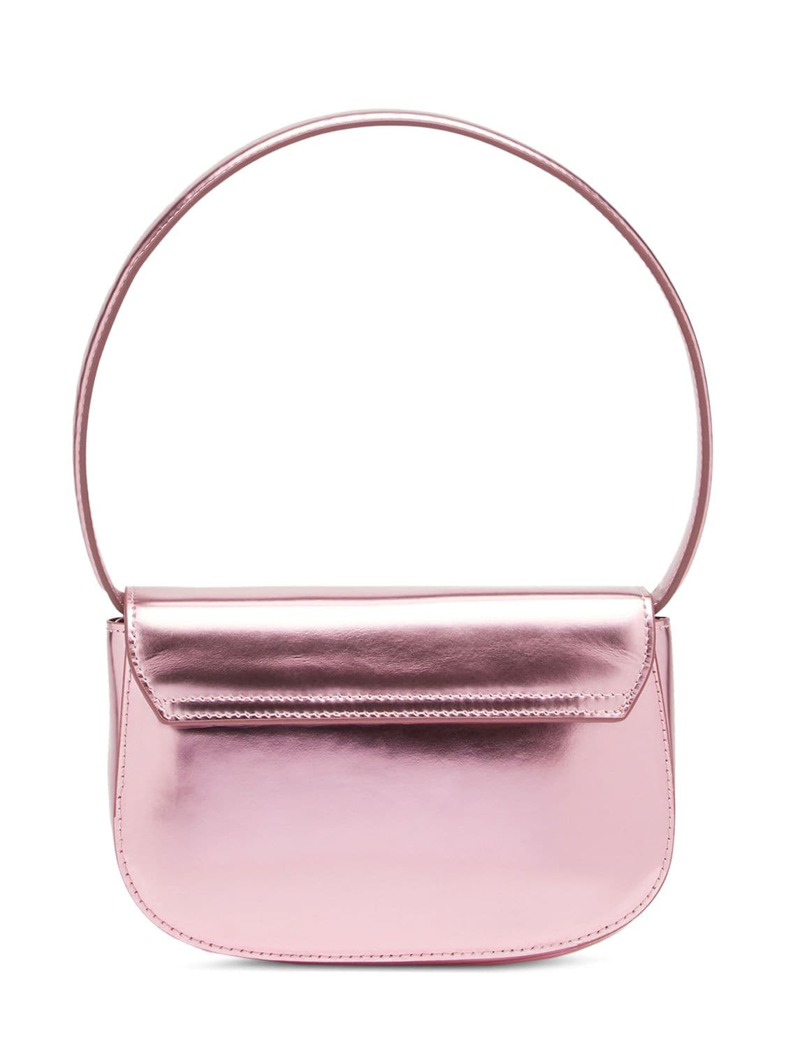 Shop Diesel 1dr Metallic Leather Shoulder Bag In Pink