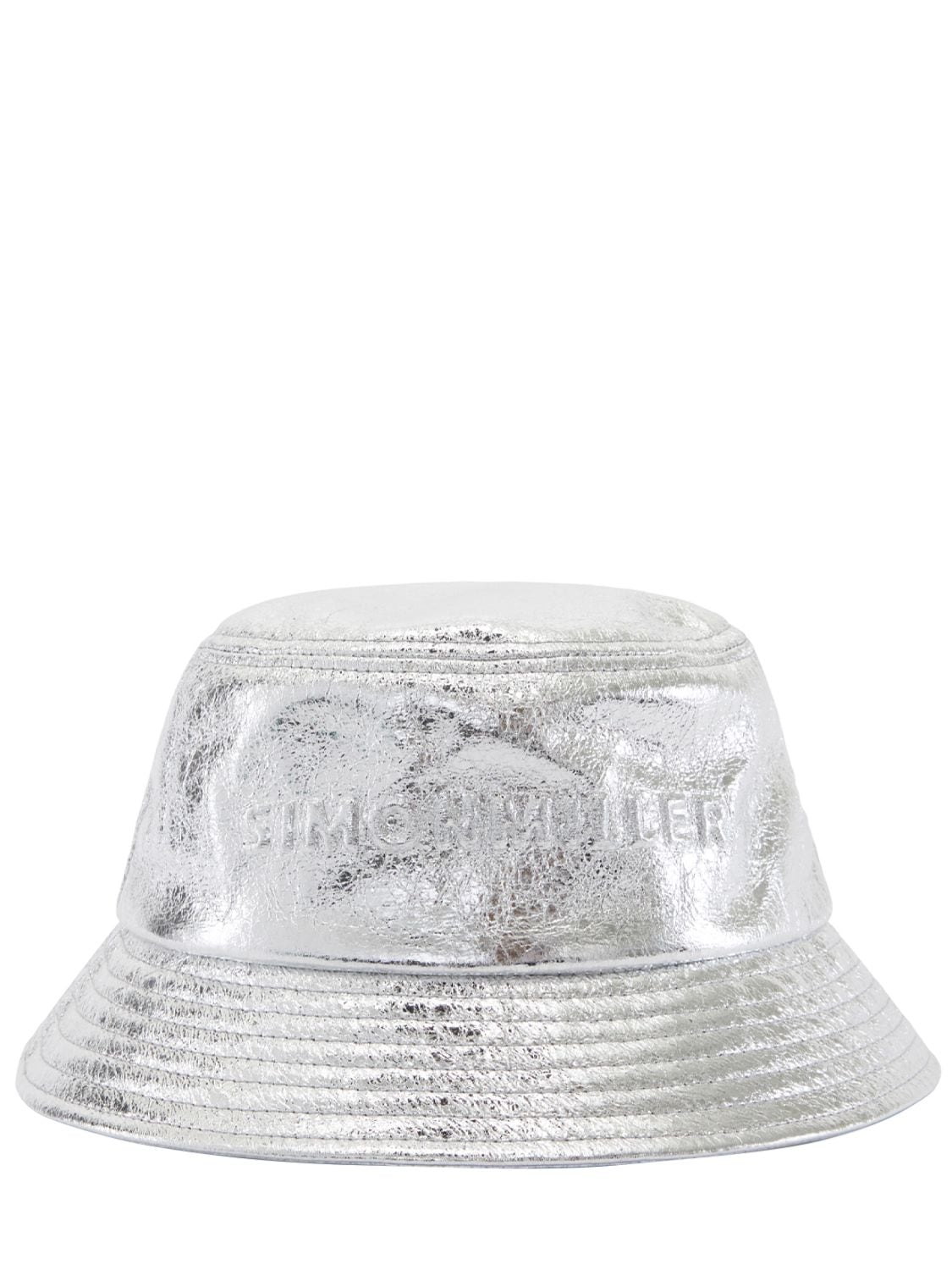 Shop Simon Miller Metallic Drop Bucket Hat In Silver