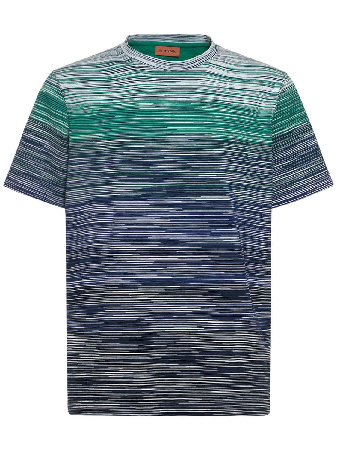 Shop Missoni Degradé Cotton Jersey T-shirt In Blue,green