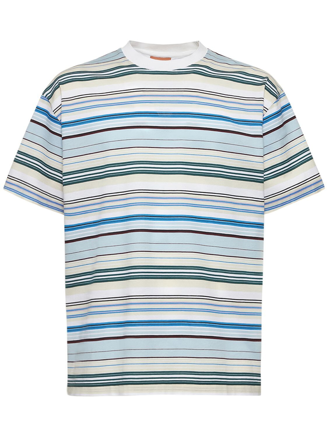 Missoni Striped Cotton Jersey T-shirt In White,multi