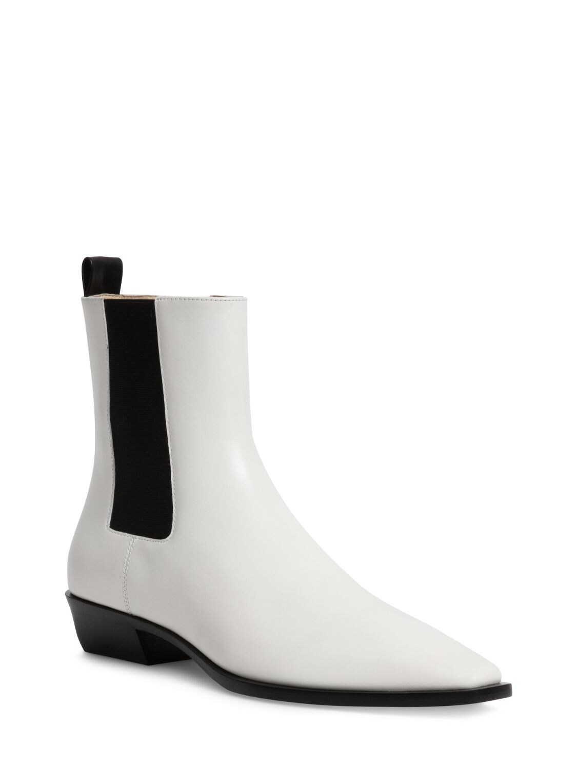 Shop Jonathan Simkhai 35mm Lennon Leather Chelsea Boots In Off White
