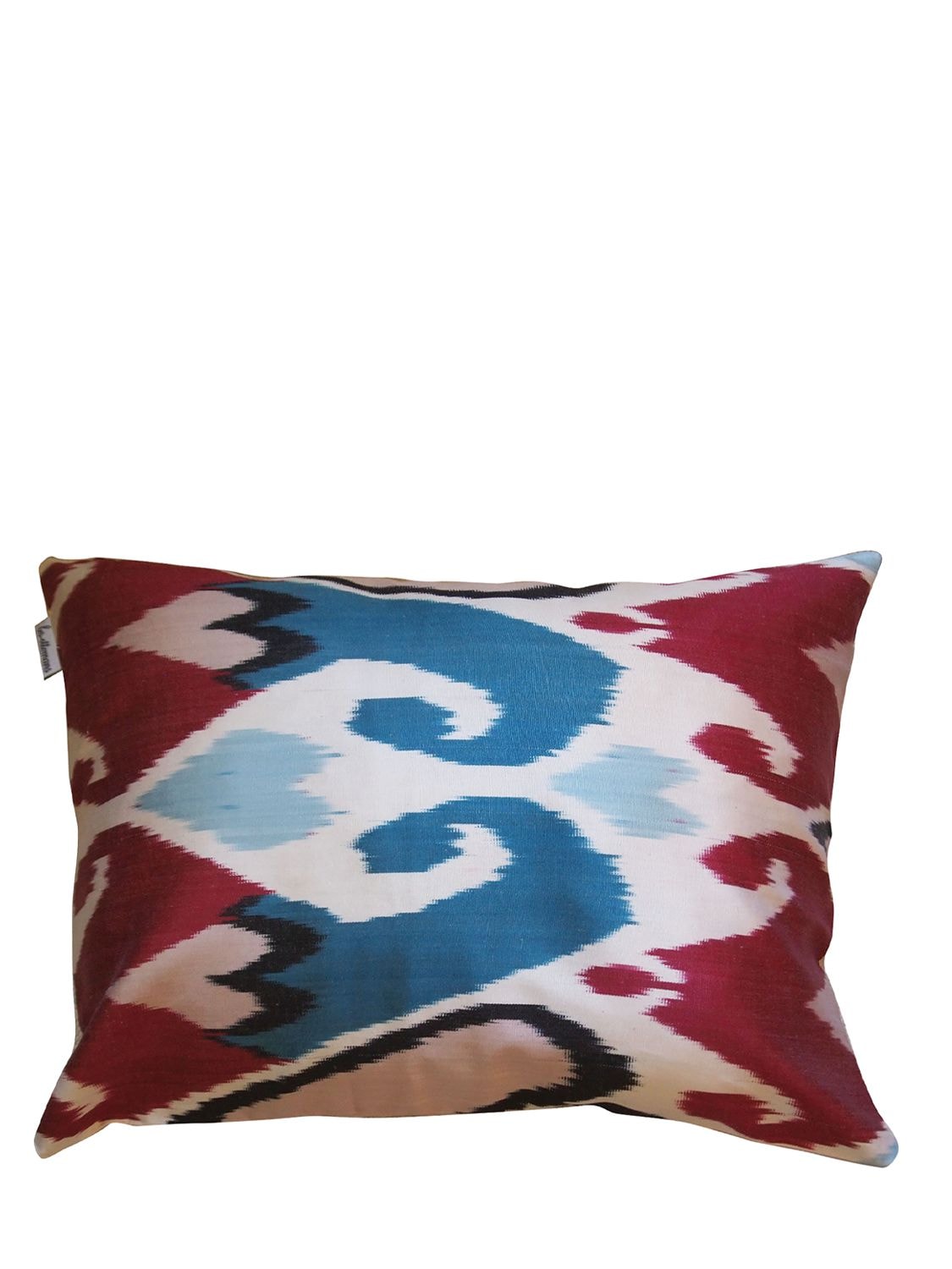 Les Ottomans Cotton & Silk Cushion In Multicolor