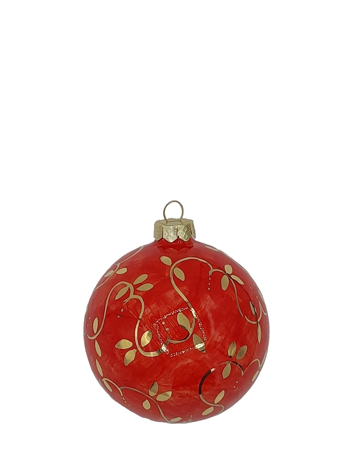 Les Ottomans Handpainted Christmas Ball In Red