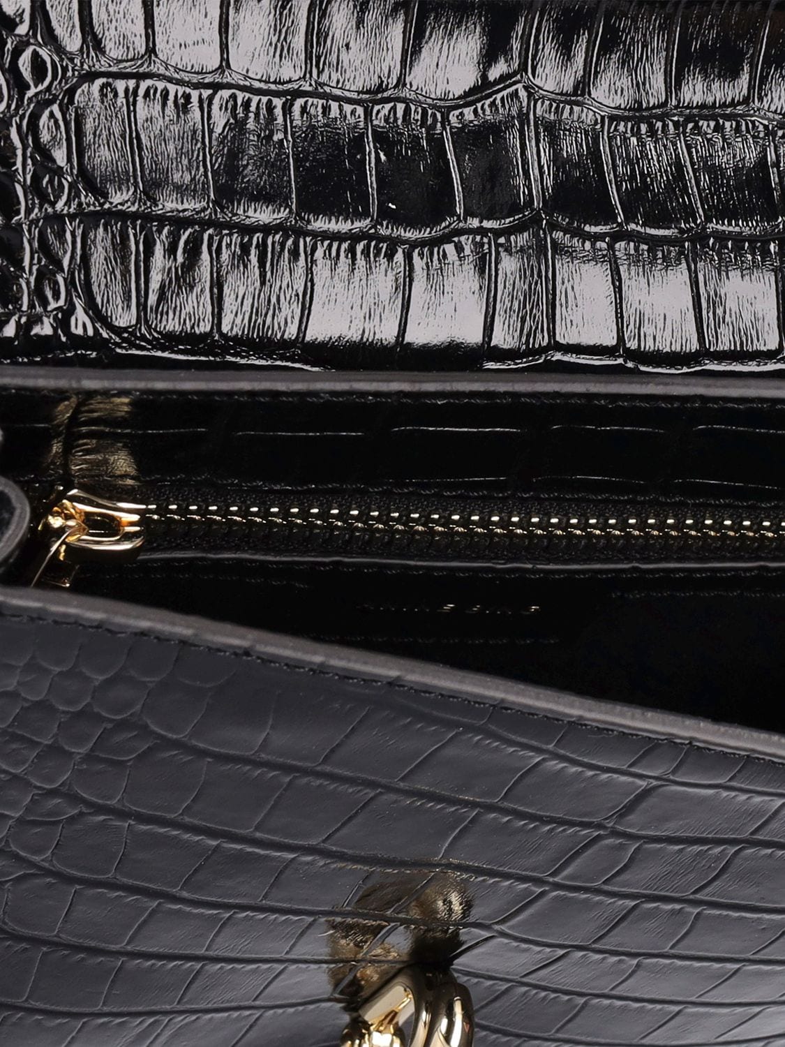 Shop Anine Bing Mini Colette Embossed Leather Bag In Black