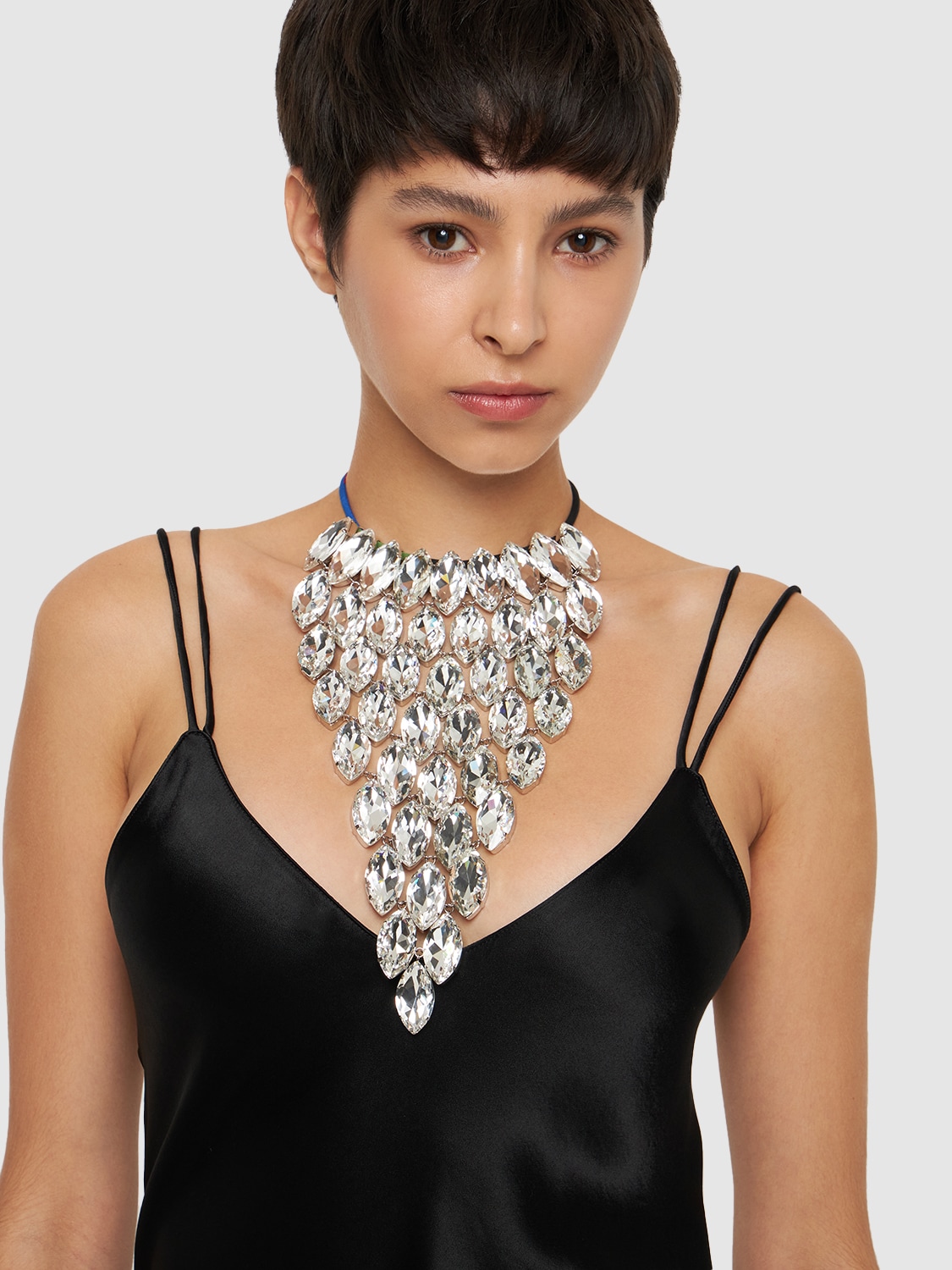 Shop Pucci Crysal Cascade Collar Necklace In Multi,crystal