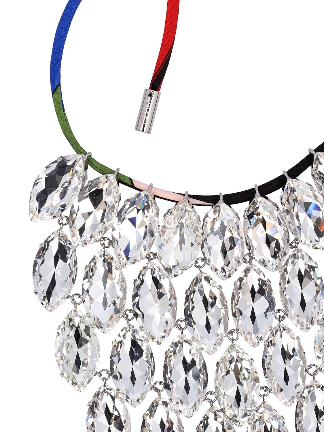 Shop Pucci Crysal Cascade Collar Necklace In Multi,crystal
