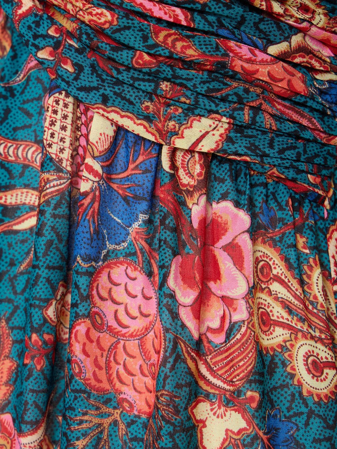 Shop Ulla Johnson Siya Printed Cotton Blend Midi Dress In Multicolor