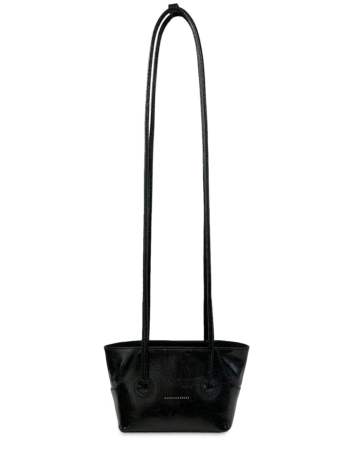 Shop Marge Sherwood Mini Boat Shopper Shoulder Bag In Black Crinkle
