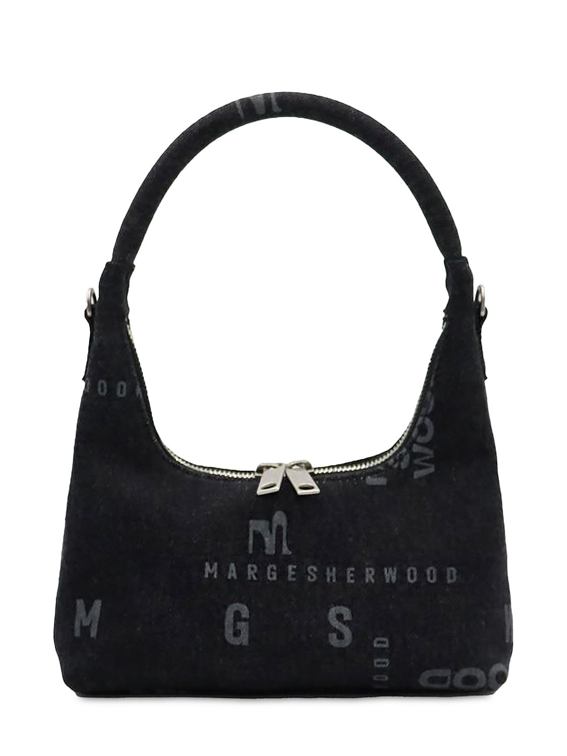 Marge Sherwood Mini Hobo Denim Shoulder Bag In Black