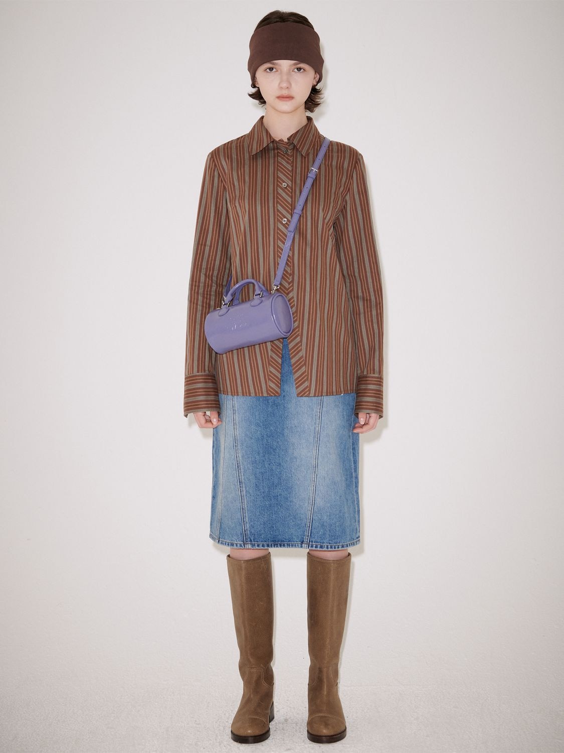 Shop Marge Sherwood Log Crinkled Leather Top Handle Bag In Purple Heather