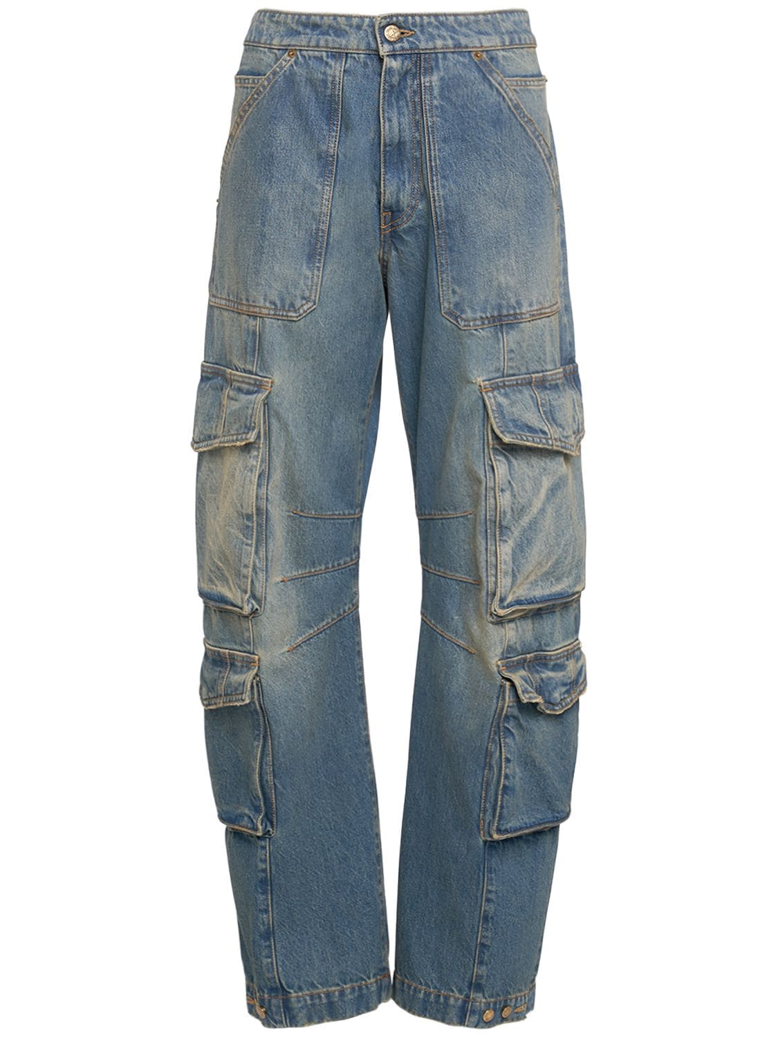Golden Goose Journey Cotton Cargo Trousers In Blue